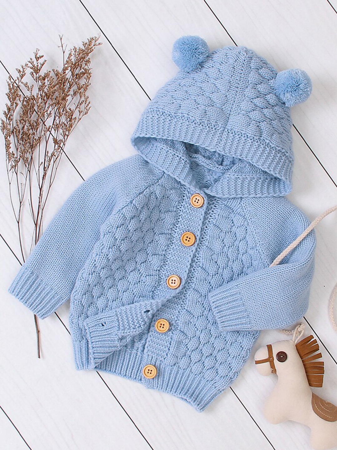 

Little Surprise Box LLP Infants Cable Knit Acrylic Cardigan, Blue