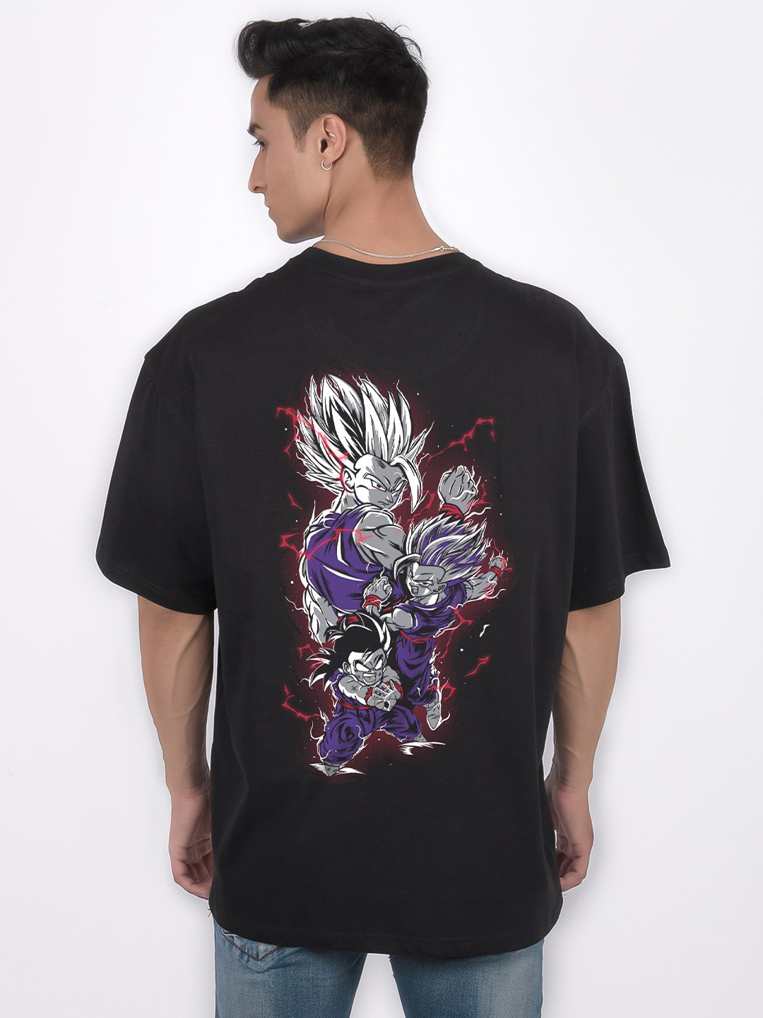 

COMICSENSE Anime Printed Dragon Ball Z Cotton Oversized T-shirt, Black