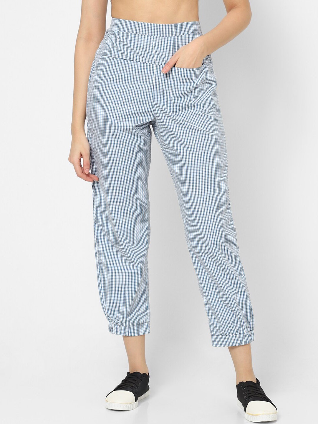 

Mystere Paris Women Checked Cotton Lounge Pant, Green