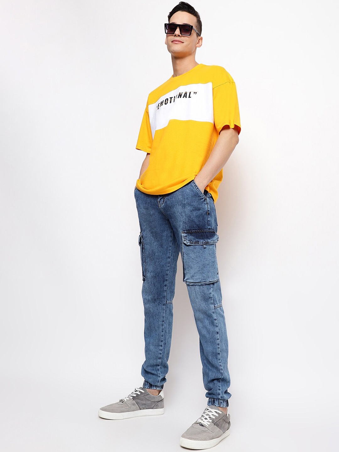 

Belliskey Men Typography Printed Cotton T-shirt, Yellow