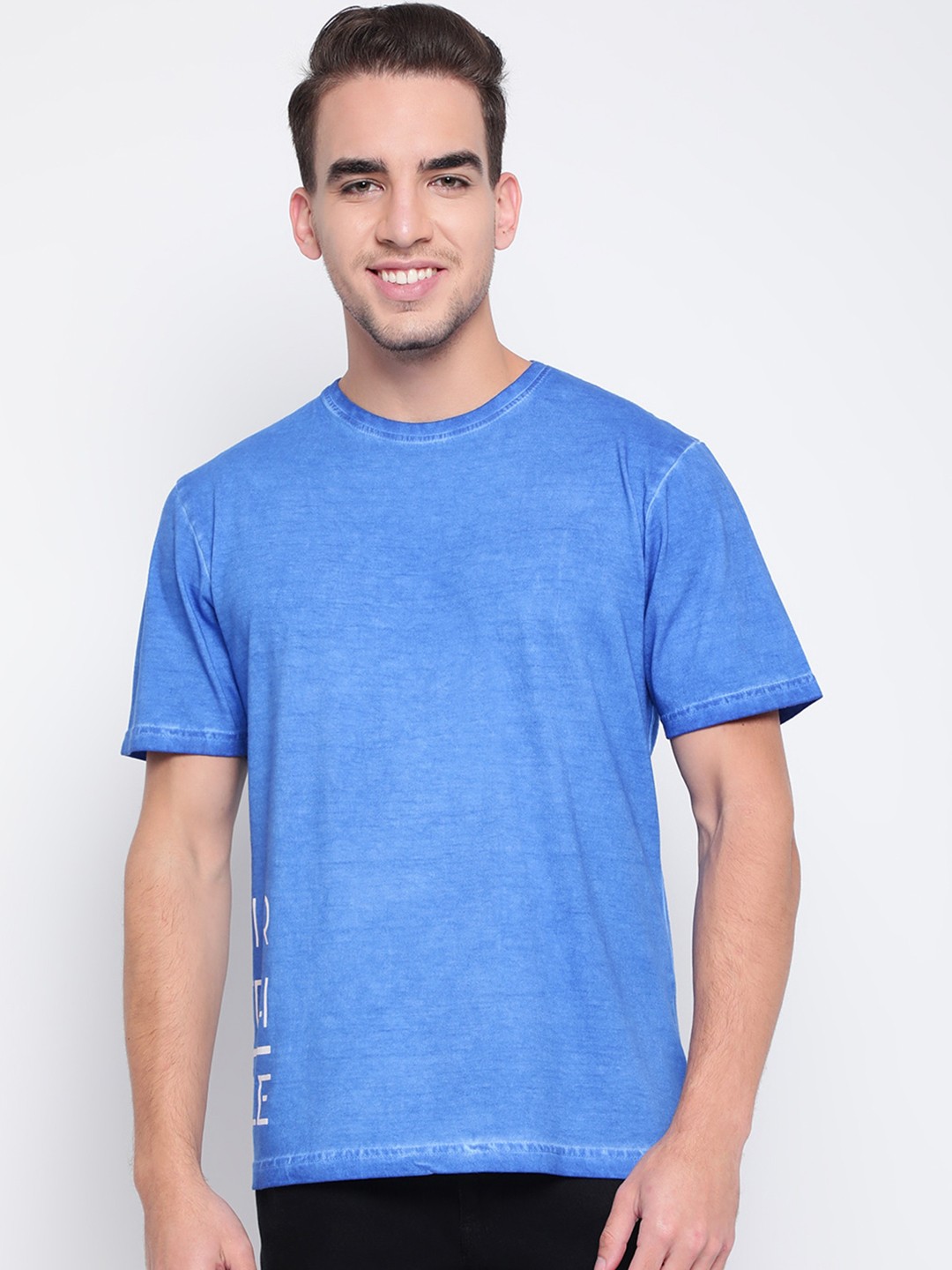 

Belliskey Men Typography Printed Cotton T-shirt, Blue