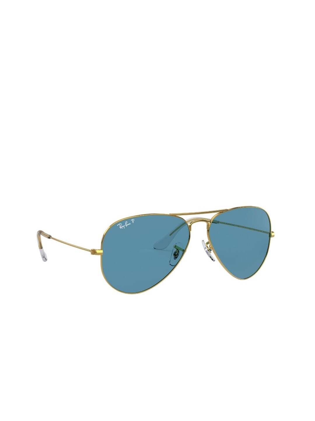

Ray-Ban Unisex Polarized Blue Lens Pilot Sunglasses - 0RB30259196S255, Gold