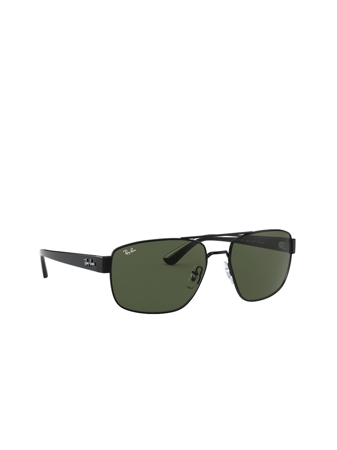 

Ray-Ban Men UV Protected Green Lens Irregular Sunglasses - 0RB3663002/3160, Black