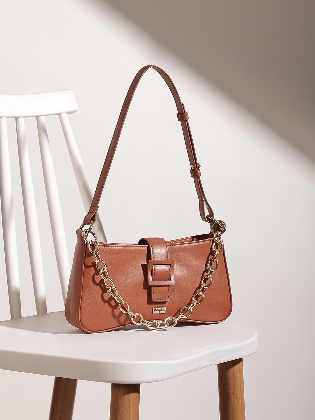

Berrylush Structured Shoulder Bag, Brown