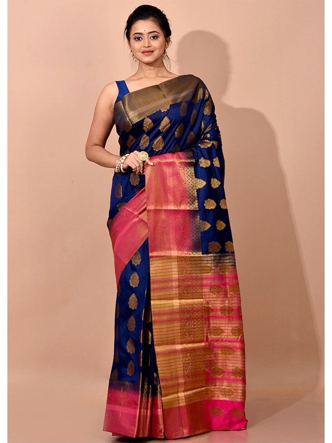 

AllSilks Woven Design Zari Saree, Blue
