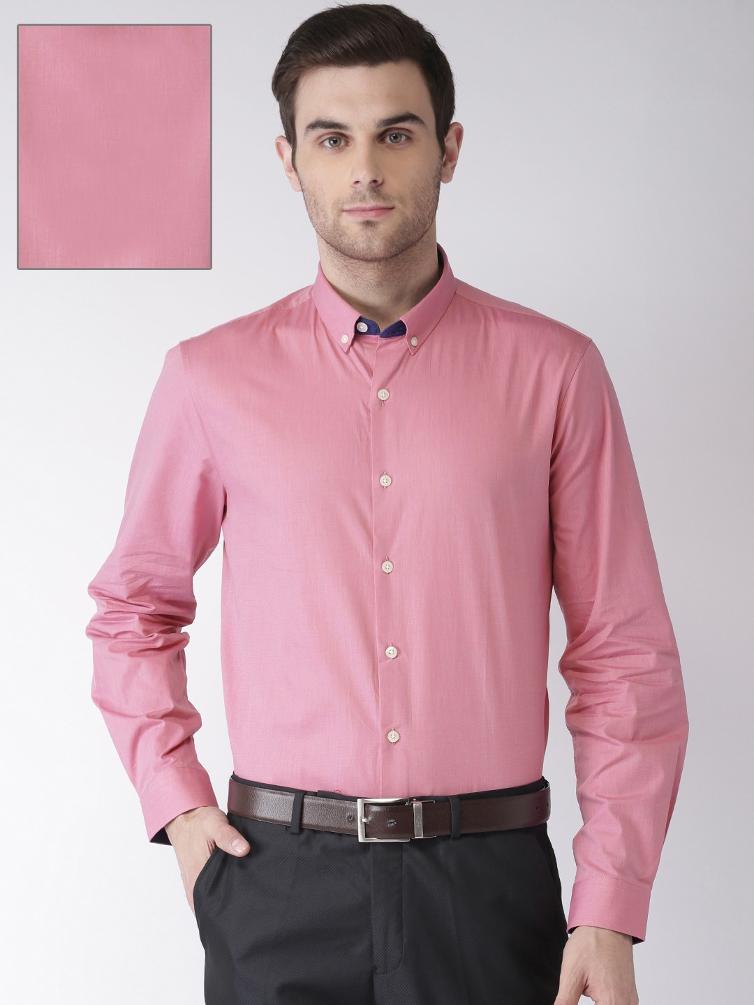 

INVICTUS Men Pink Slim Fit Solid Formal Shirt