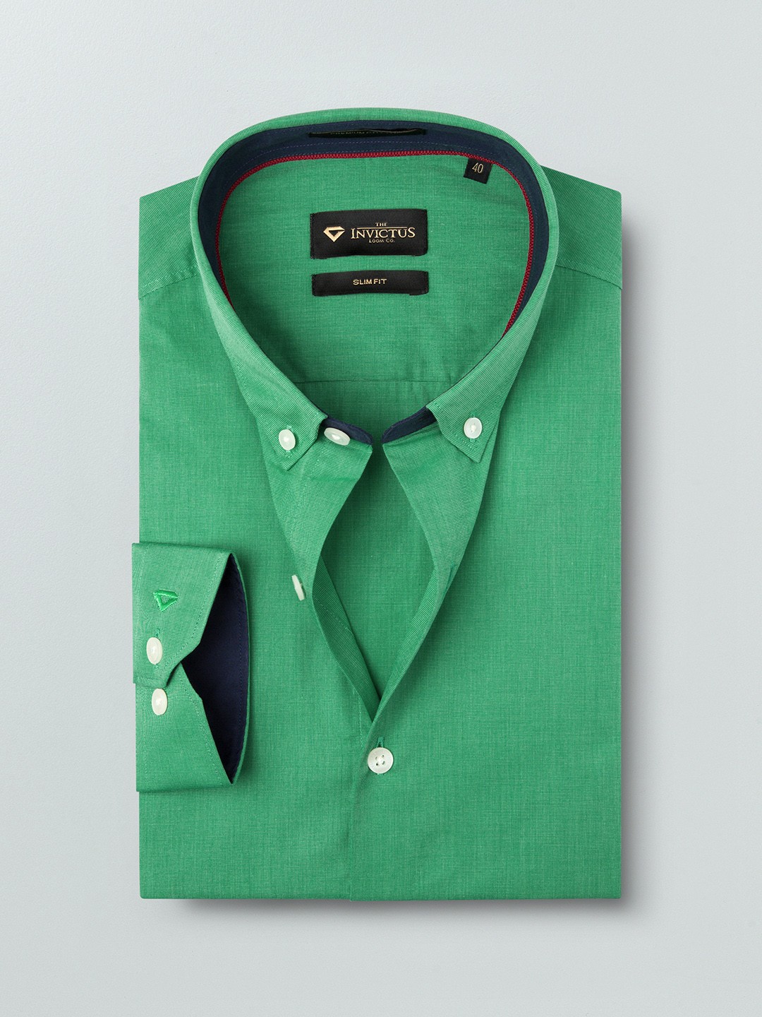 

INVICTUS Men Green Slim Fit Solid Formal Shirt