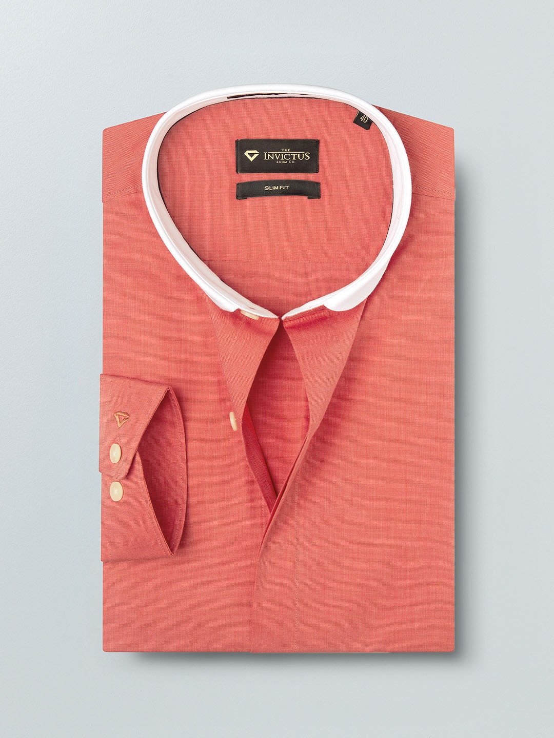 

INVICTUS Men Orange Slim Fit Solid Formal Shirt