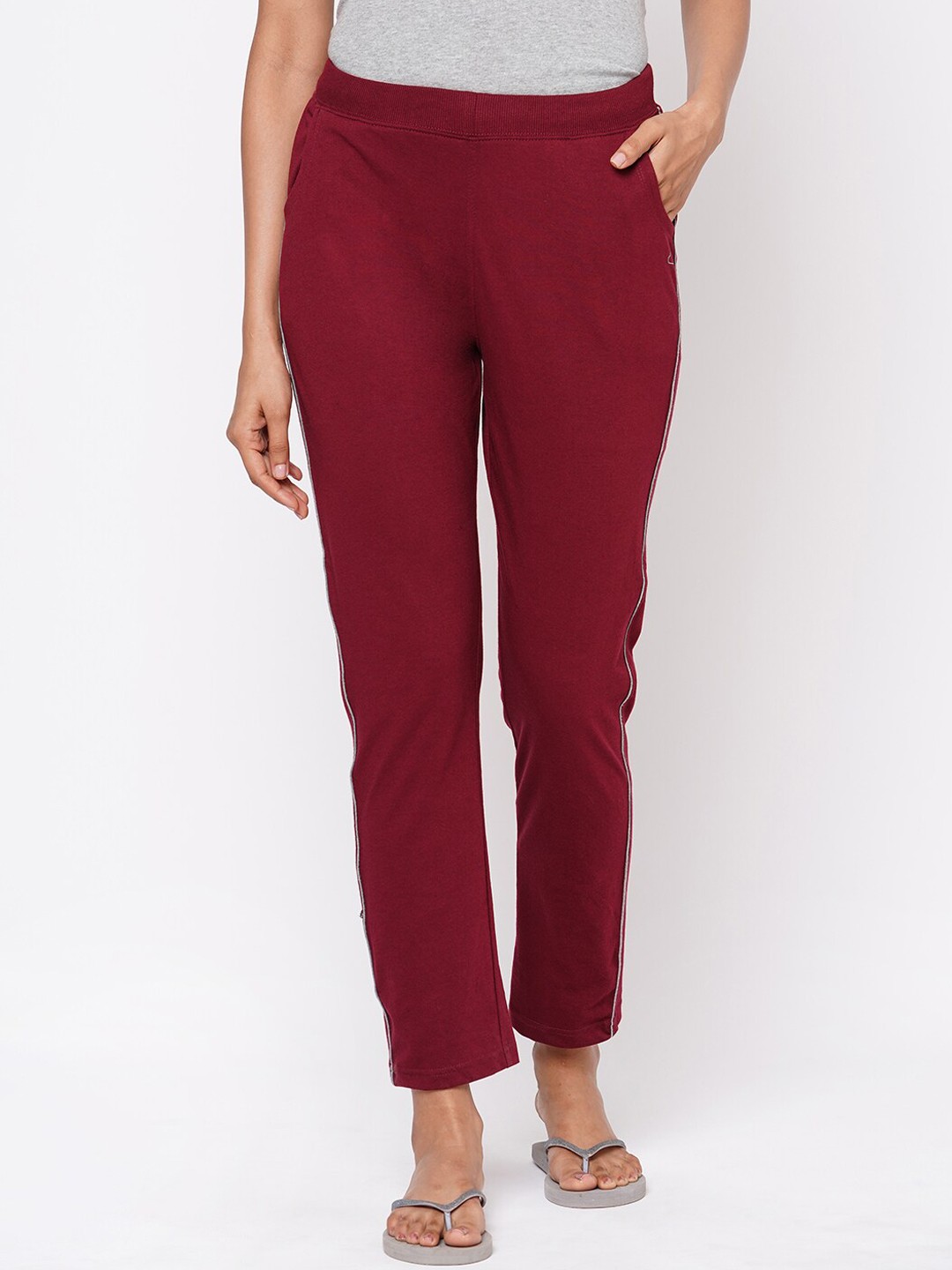 

Sweet Dreams Women Plus Size Mid-Rise Cotton Lounge Pant, Red