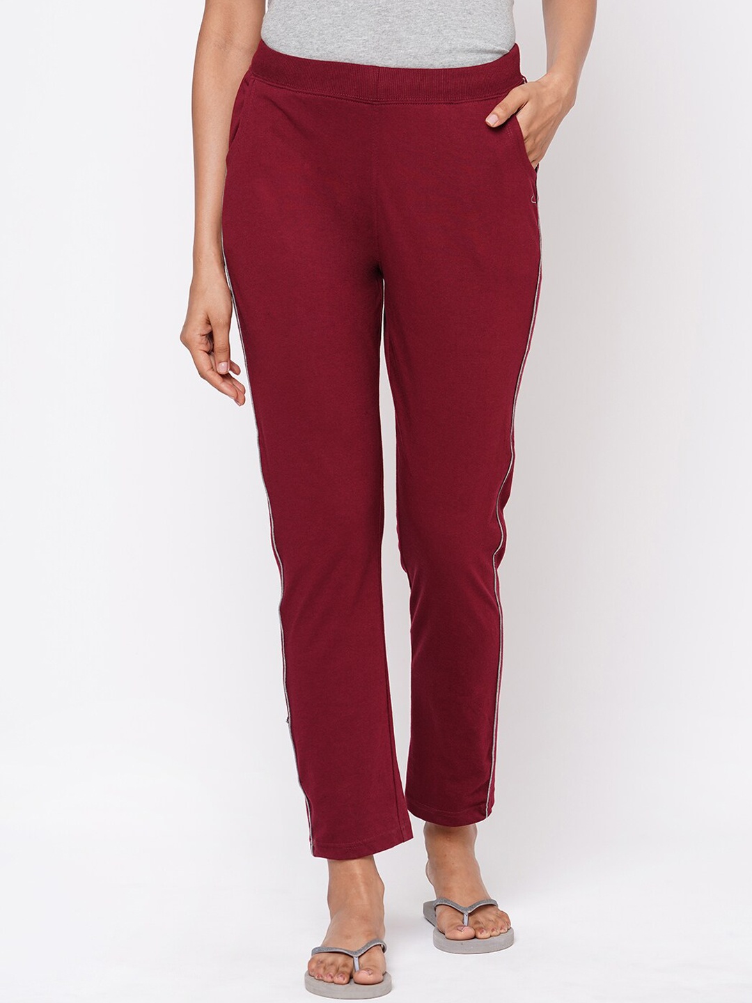 

Sweet Dreams Women Plus Size Mid-Rise Cotton Lounge Pant, Red