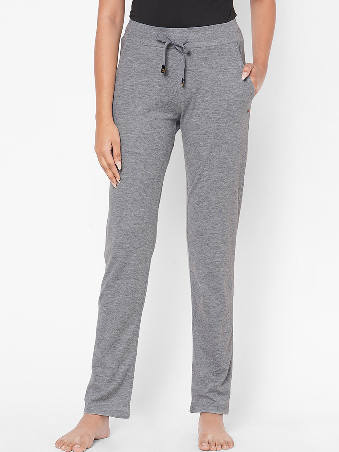 

Sweet Dreams Women Cotton Straight Lounge Pant, Grey melange