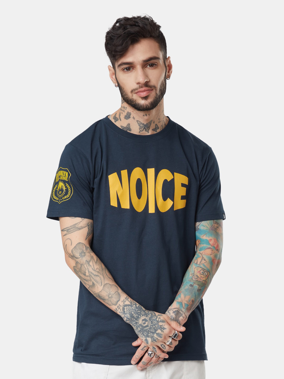 

The Souled Store Men Typography Printed Cotton T-shirt, Navy blue