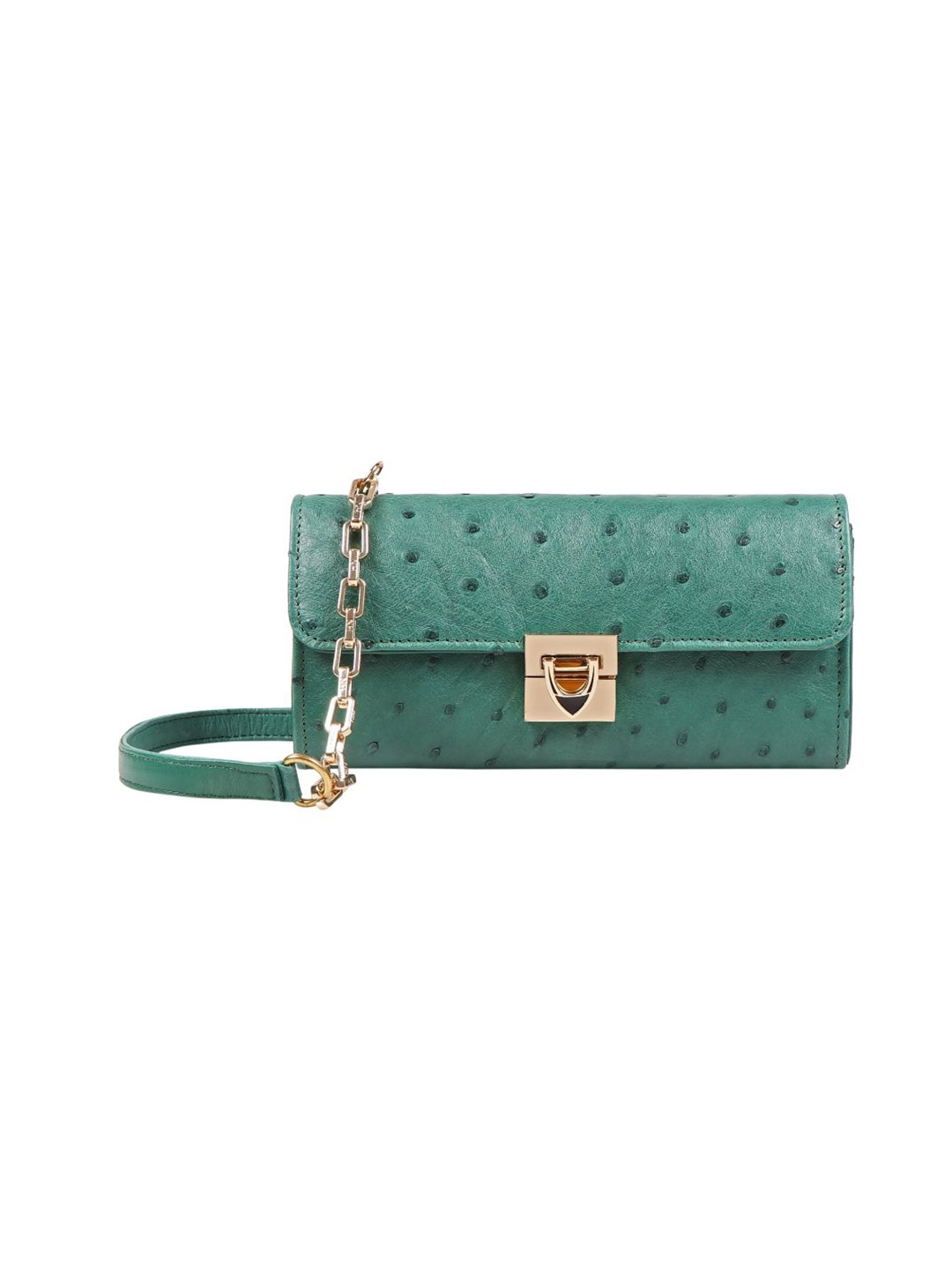 

Hidesign Leather Textured Envelope Clutch, Green