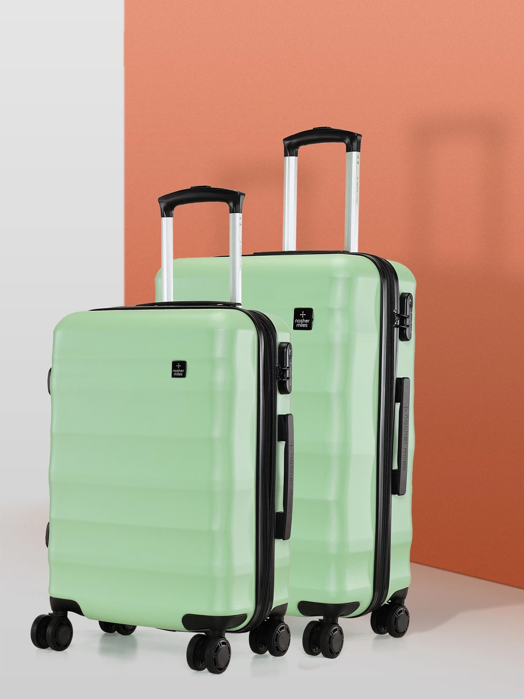 

Nasher Miles Set of 2 Rome Expander Hard Sided Luggage Lightweight Trolley Bags, Green