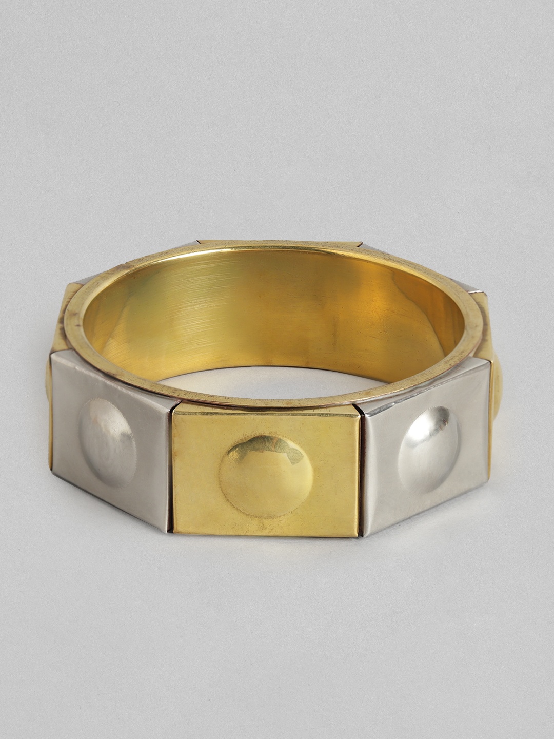 

Rang Gali Gold-Plated Kada Bracelet, Silver