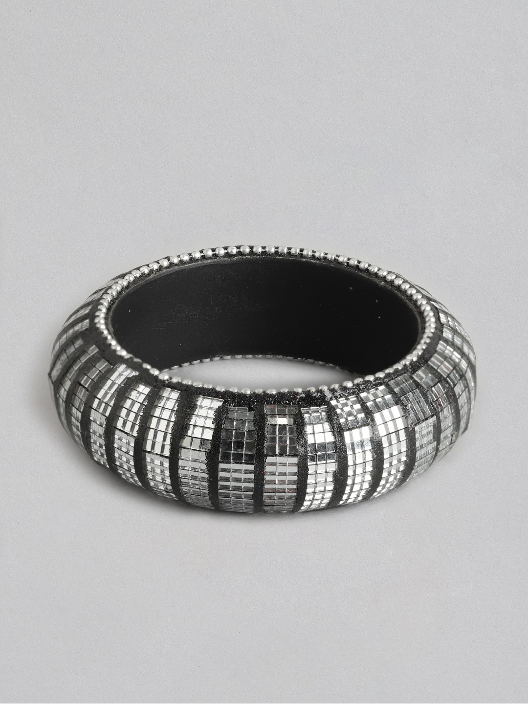 

Rang Gali Women Wood Mirror Silver-Plated Kada Bracelet
