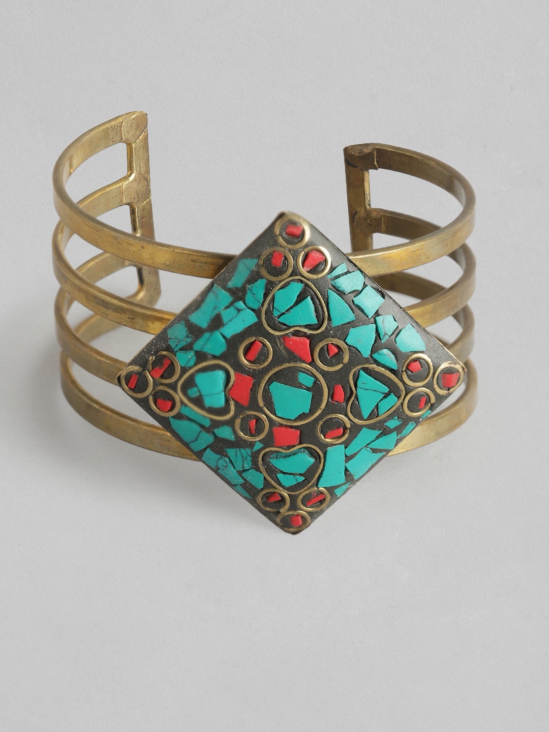 

Rang Gali Women Brass Tribal Gold-Plated Armlet Bracelet, Multi