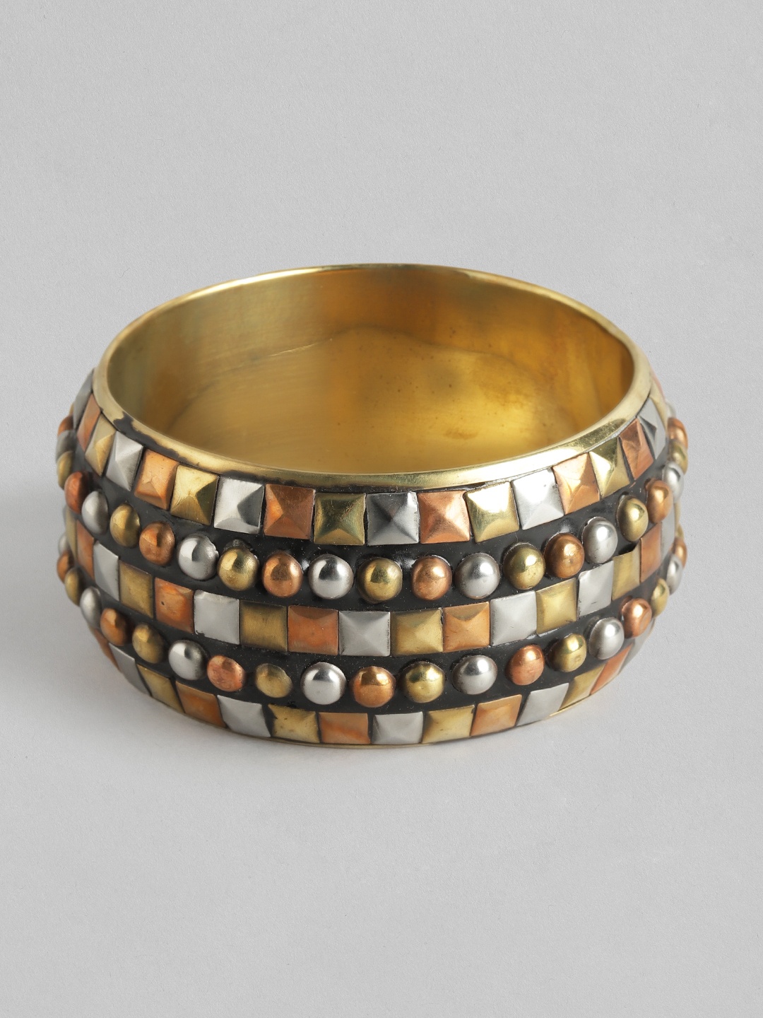 

Rang Gali Women German Silver Tribal Gold-Plated Kada Bracelet, Copper