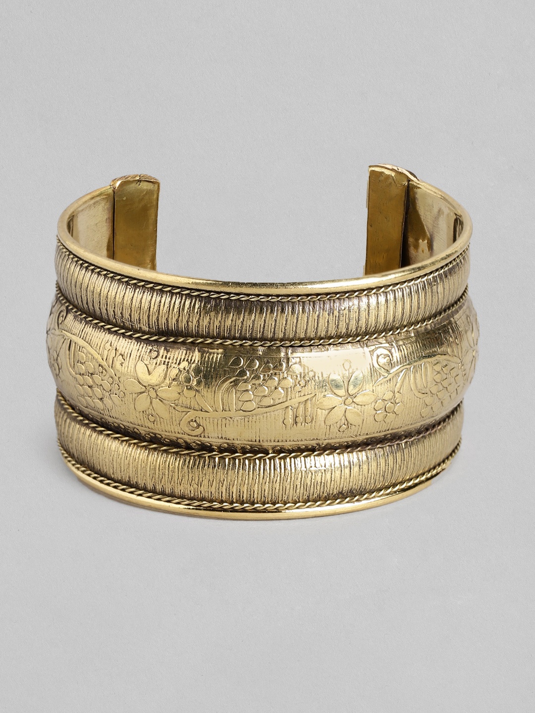 

Rang Gali Women Gold-Toned Enamelled Gold-Plated Cuff Bracelet