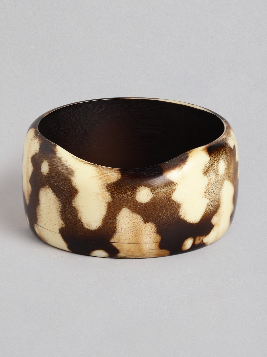 

Rang Gali Women Tribal Rhodium-Plated Kada Bracelet, Brown