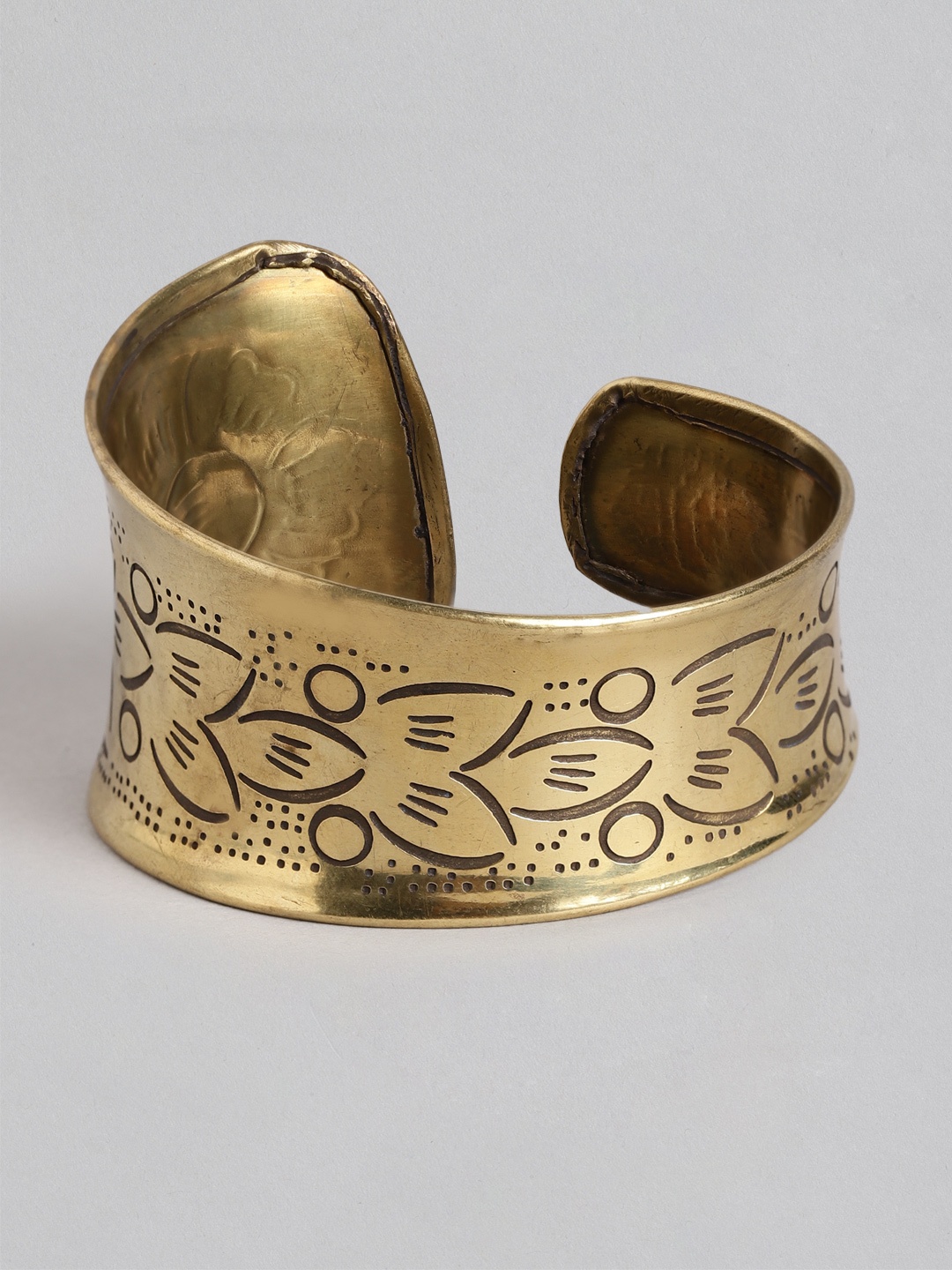 

Rang Gali Women Enamelled Silver-Plated Cuff Bracelet, Gold