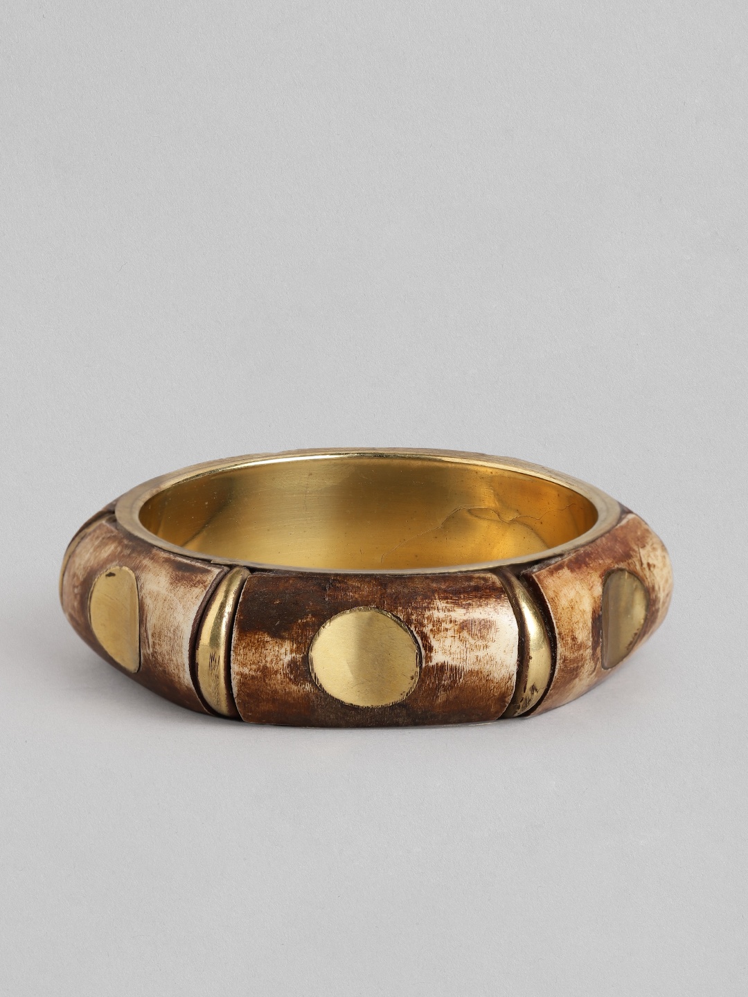 

Rang Gali Women Labradorite Tribal Gold-Plated Bangle-Style Bracelet, Brown
