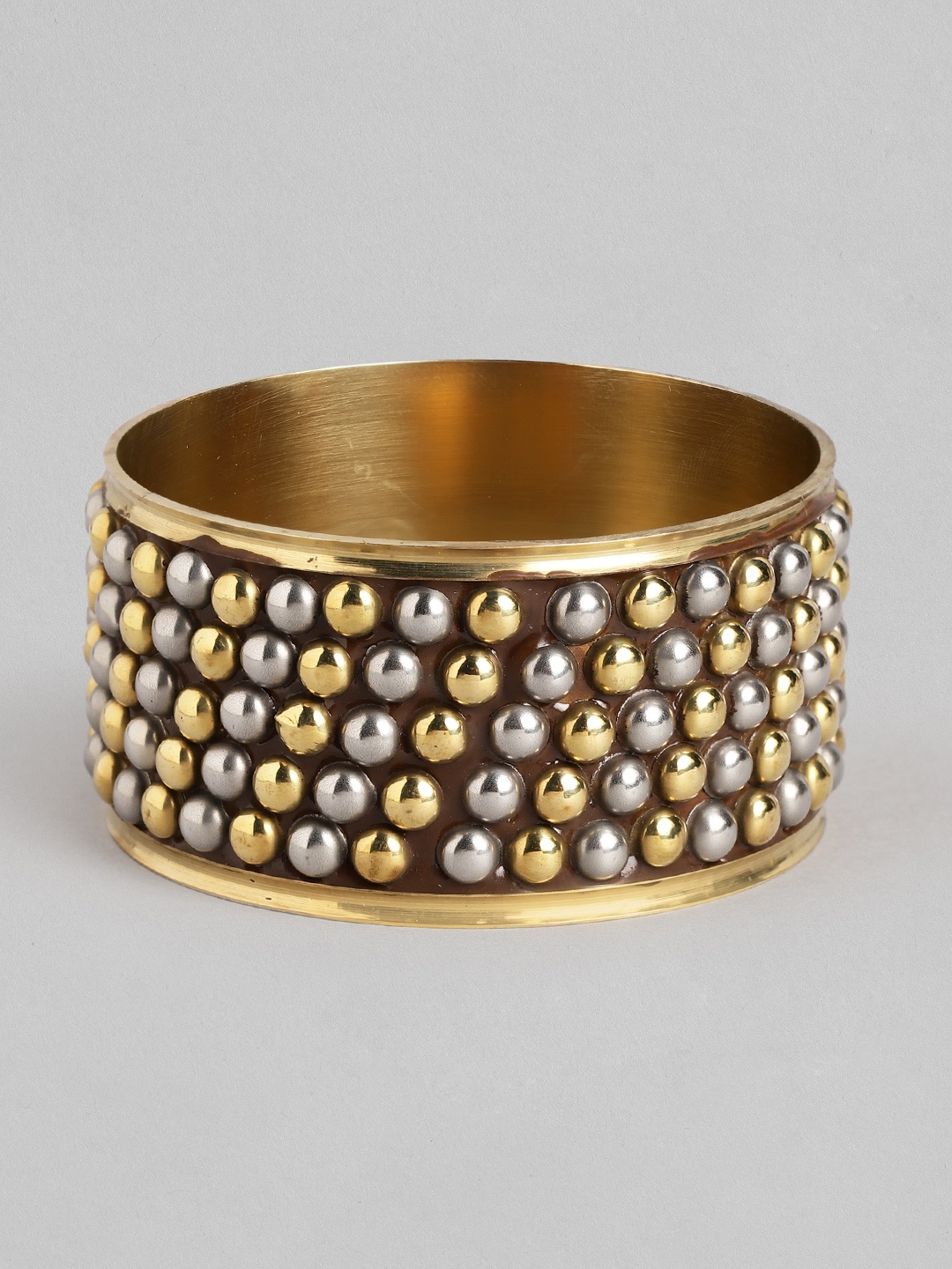 

Rang Gali Women Brass Tribal Brass-Plated Kada Bracelet, Gold