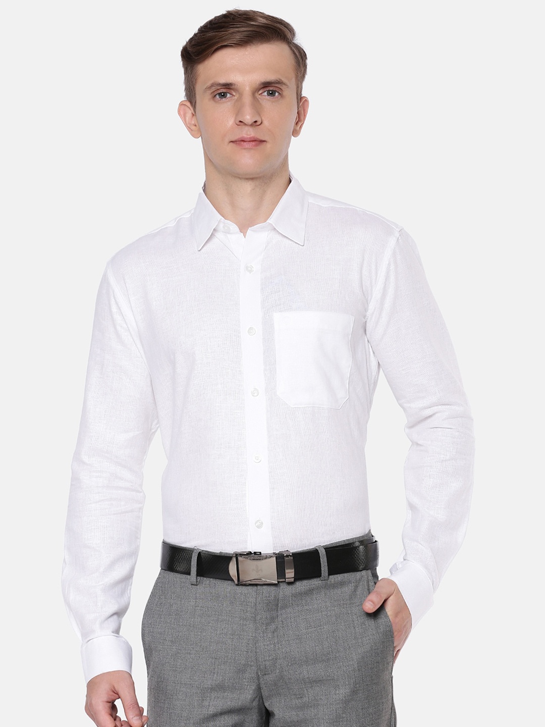 

Jansons Men Regular Fit Formal Cotton Shirt, White