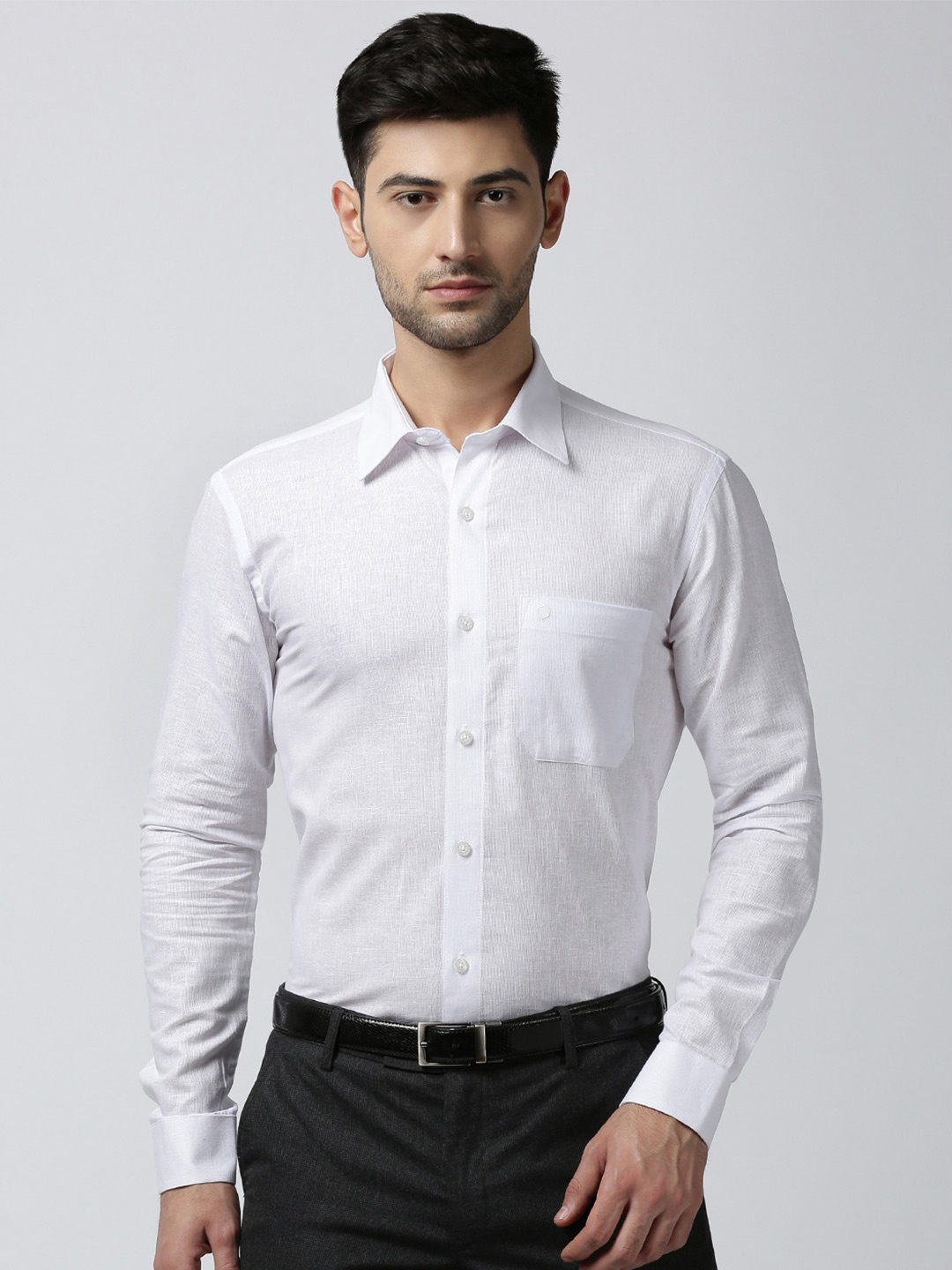 

Jansons Men Formal Cotton Shirt, White