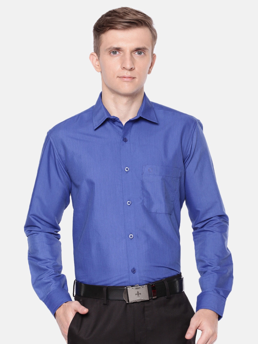 

Jansons Men Blue Formal Shirt