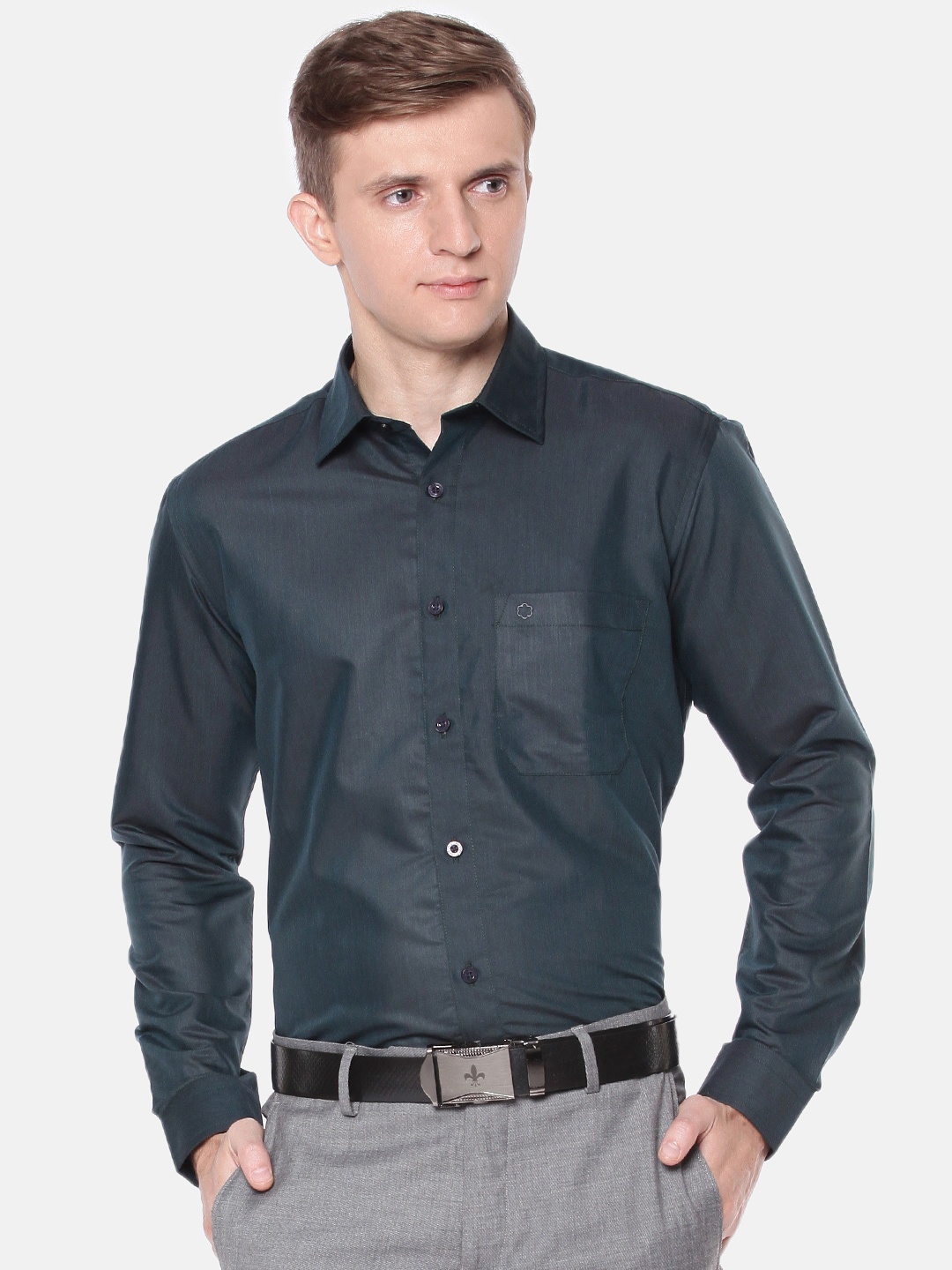 

Jansons Men Regular Fit Formal Shirt, Navy blue