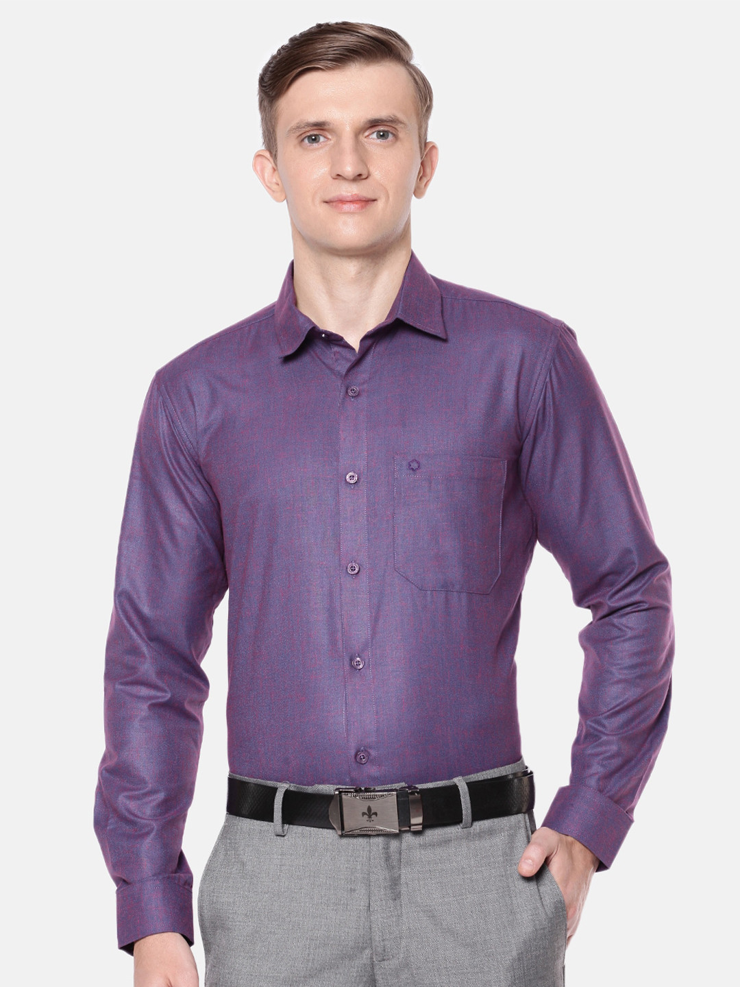 

Jansons Men Regular Fit Formal Shirt, Purple