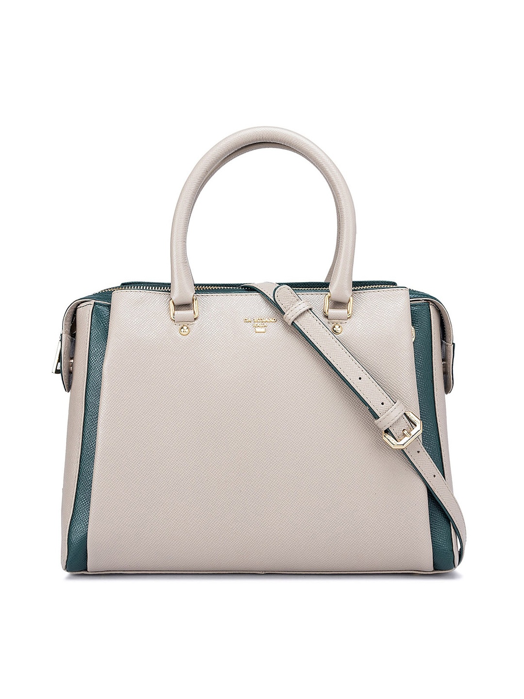 

Da Milano Textured Leather Structured Handheld Bag, Cream