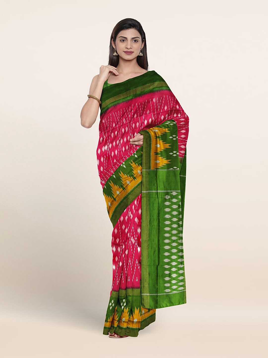 

Pothys Printed Pure Silk Saree, Magenta