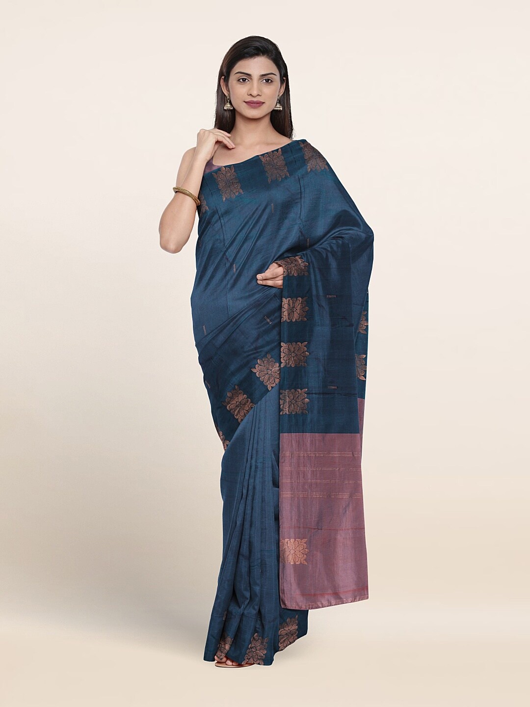

Pothys Woven Design Zari Art Silk Saree, Blue