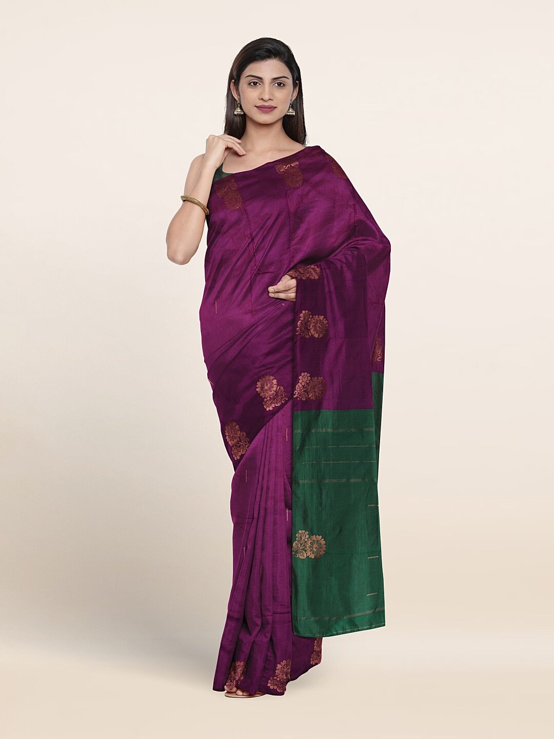 

Pothys Contrast Pallu Art Silk Saree, Purple