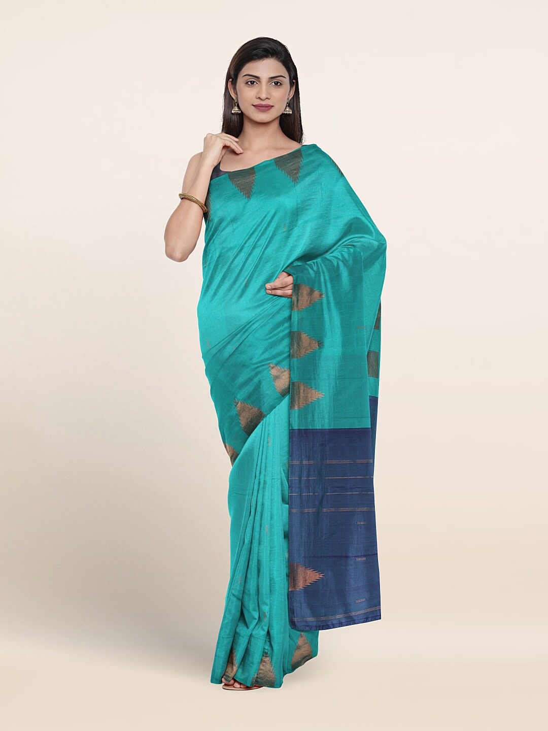 

Pothys Contrast Pallu Art Silk Saree, Green