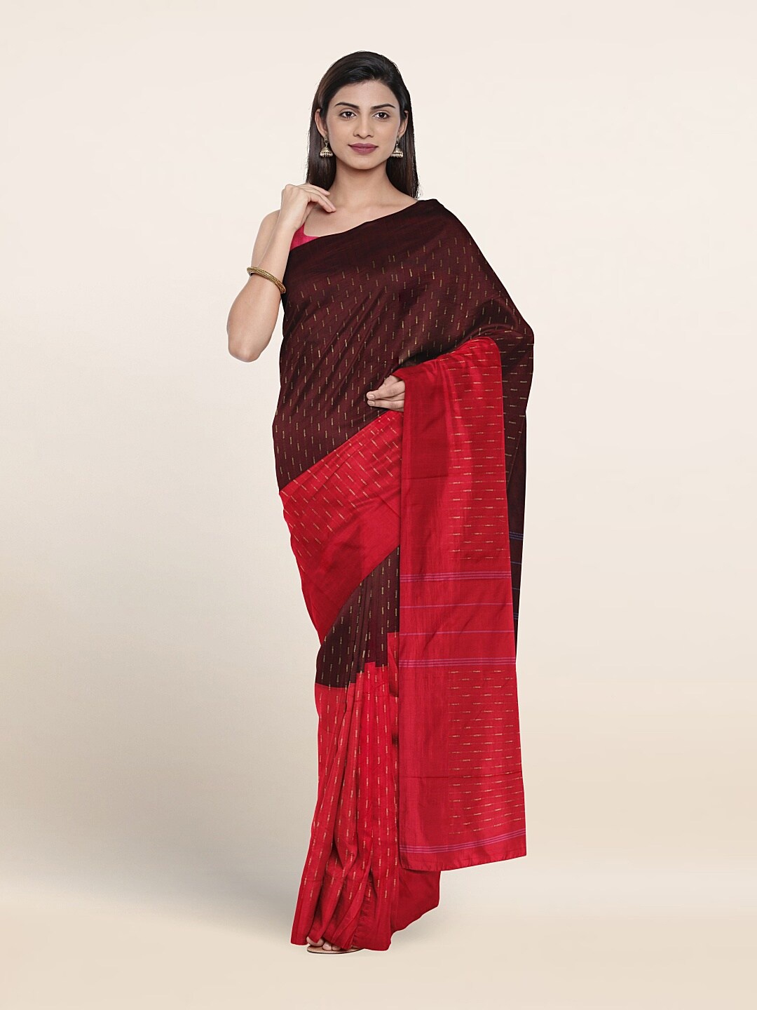 

Pothys Woven Design Zari Art Silk Saree, Maroon