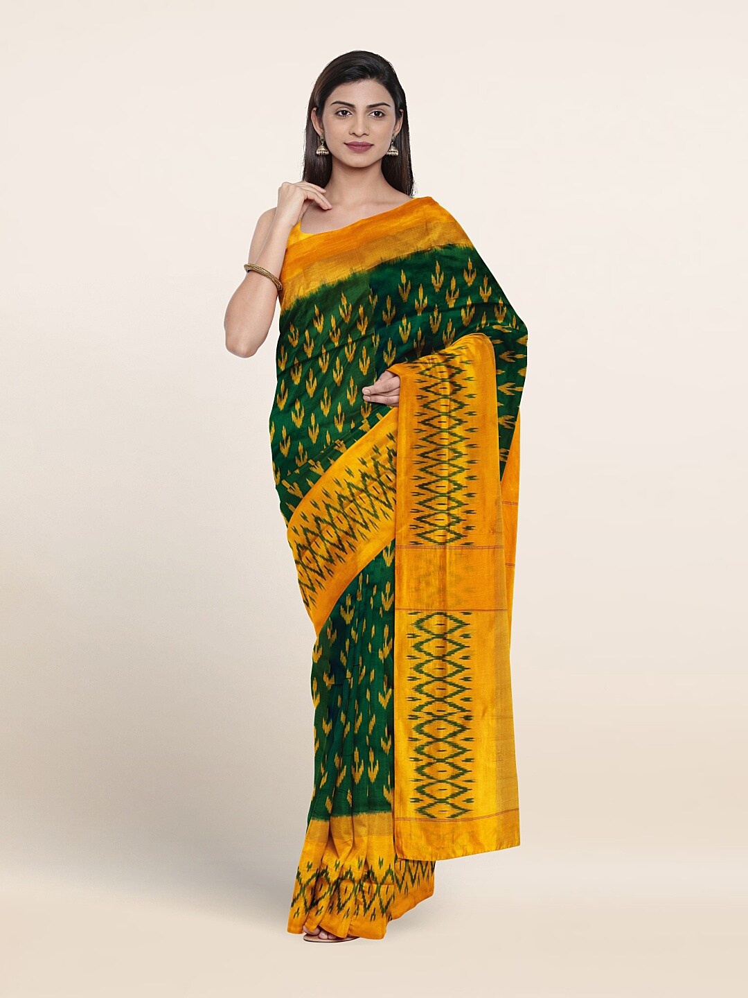 

Pothys Floral Pure Silk Saree, Green