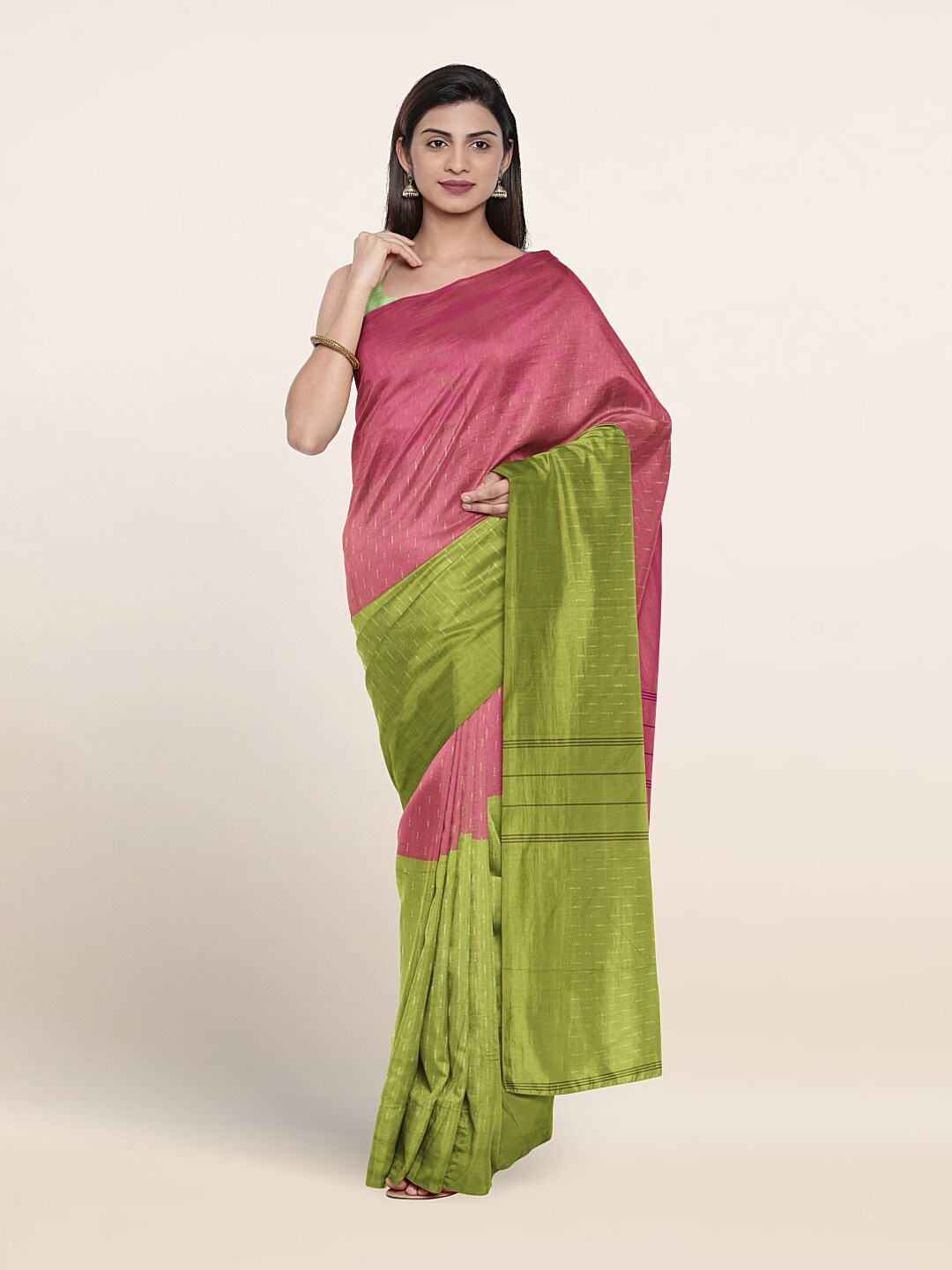 

Pothys Woven Design Zari Art Silk Saree, Pink