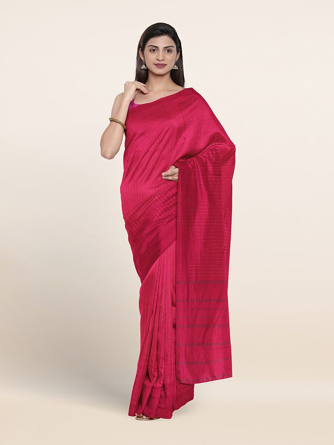 

Pothys Striped Art Silk Saree, Pink