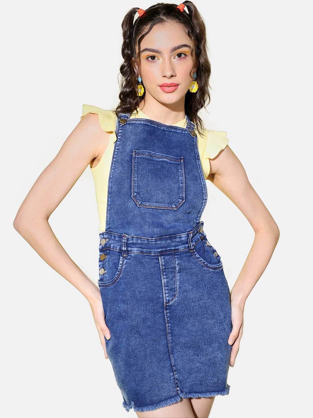 

BUY NEW TREND Women Cotton Denim Dungaree, Blue