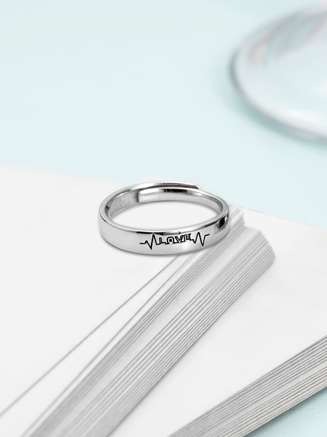 

Zavya Rhodium-Plated Adjustable Finger Ring, Silver