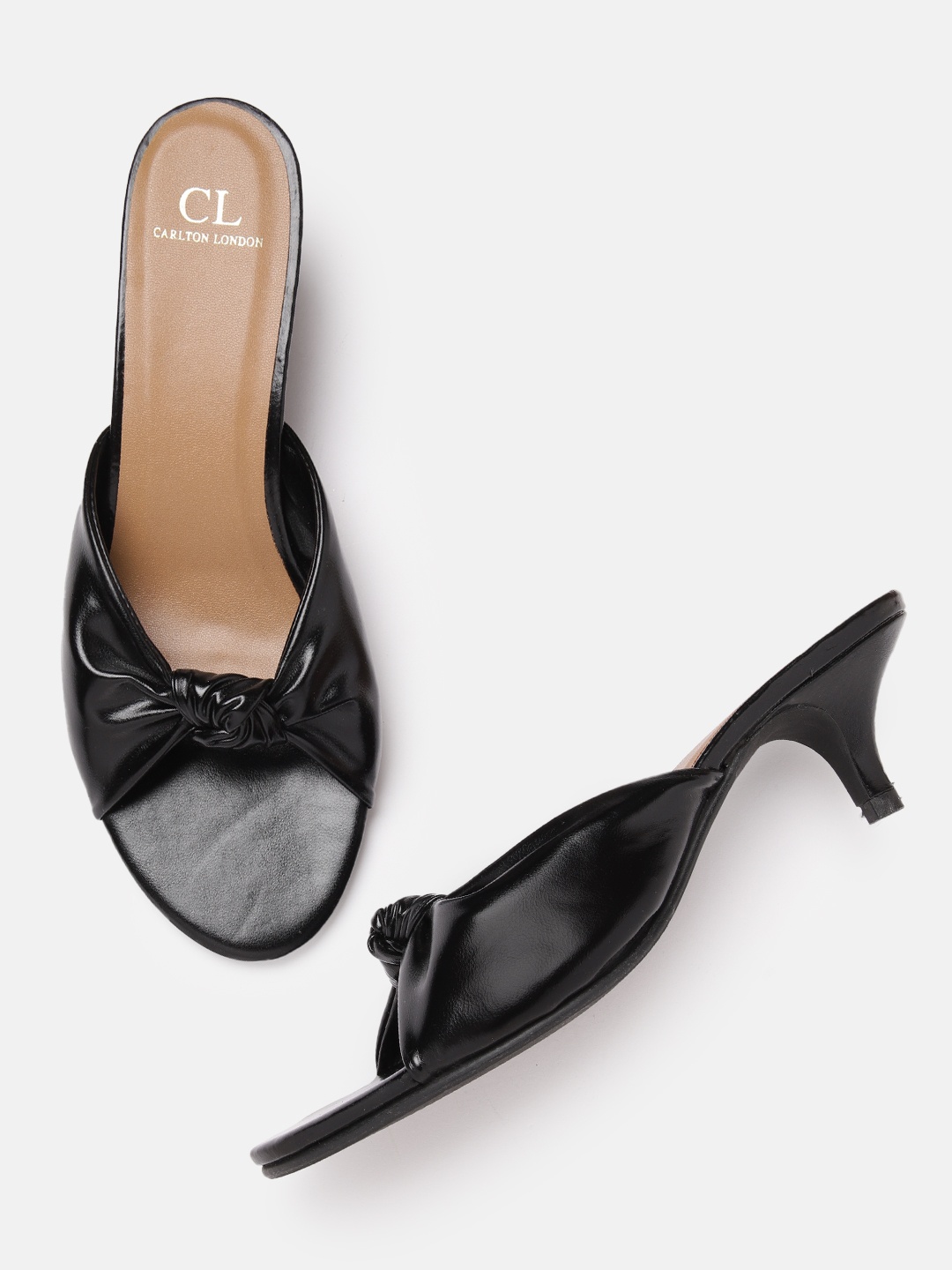 

Carlton London Kitten Heels with Knot Detail, Black