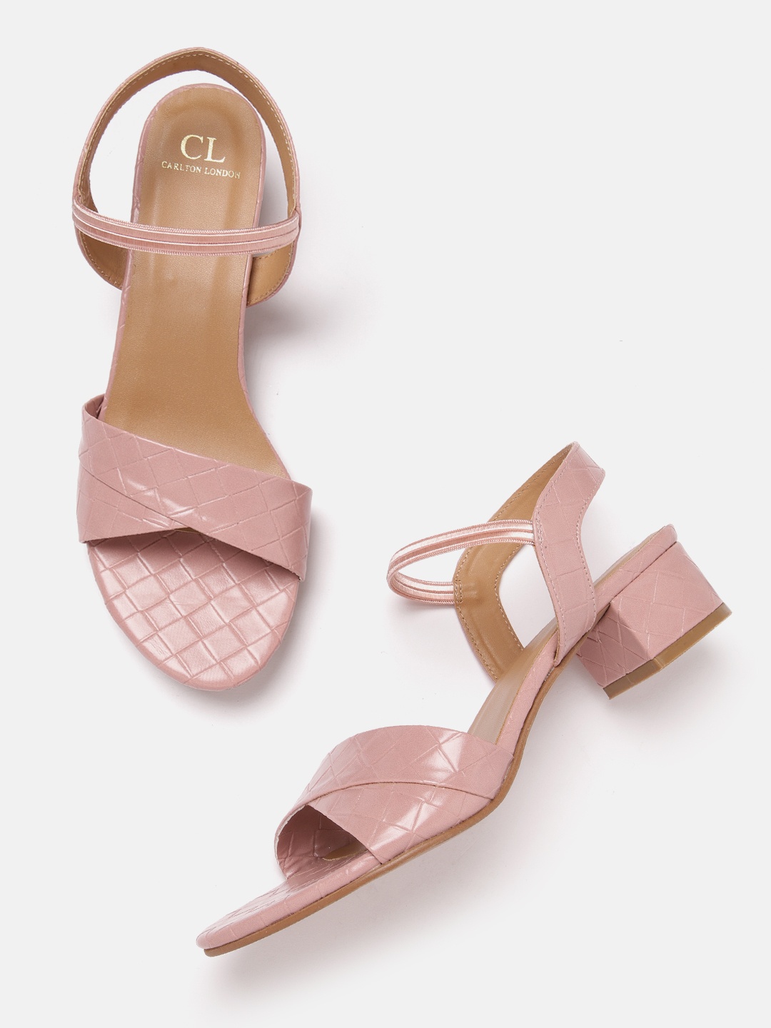 

Carlton London Basketweave Textured Block Heels, Rose