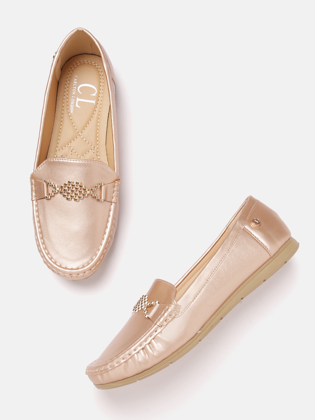 

Carlton London Women Horsebit Loafers, Rose gold