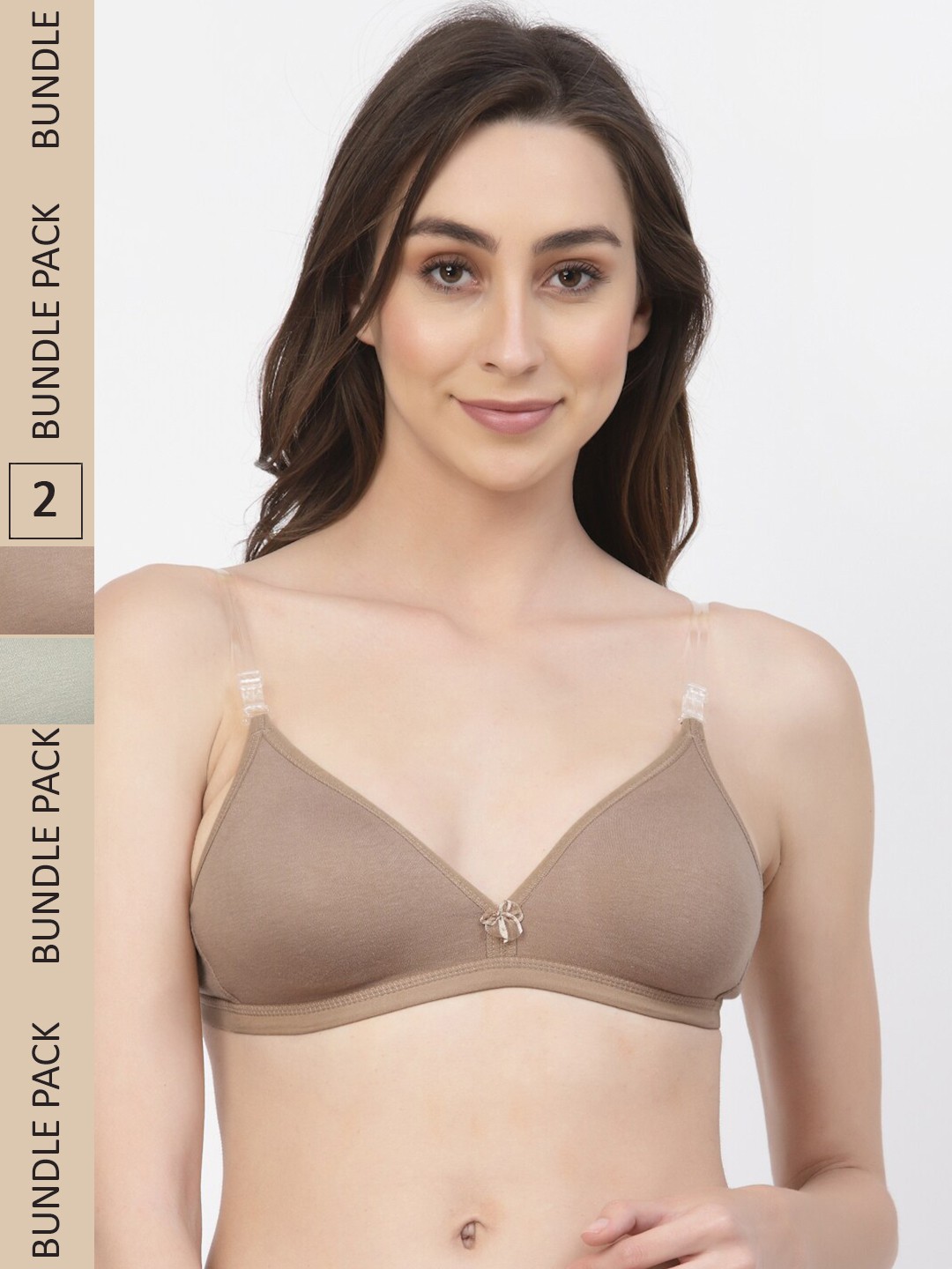 

Floret Pack of 2 Non Padded Non-Wired Seamless T-shirt Bra, Nude
