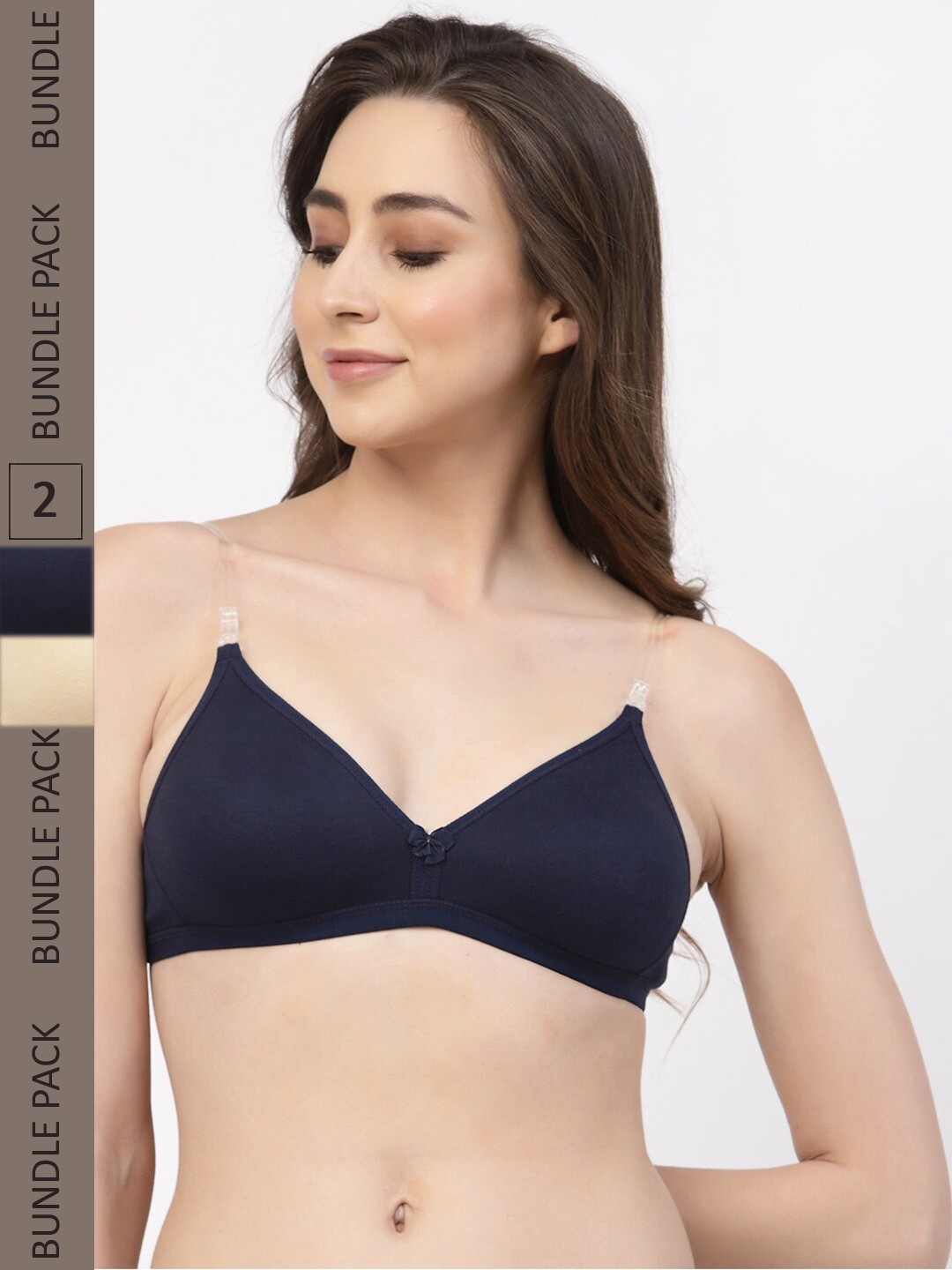 

Floret Pack Of 2 Non-Padded Non Wired T-shirt Bra, Beige