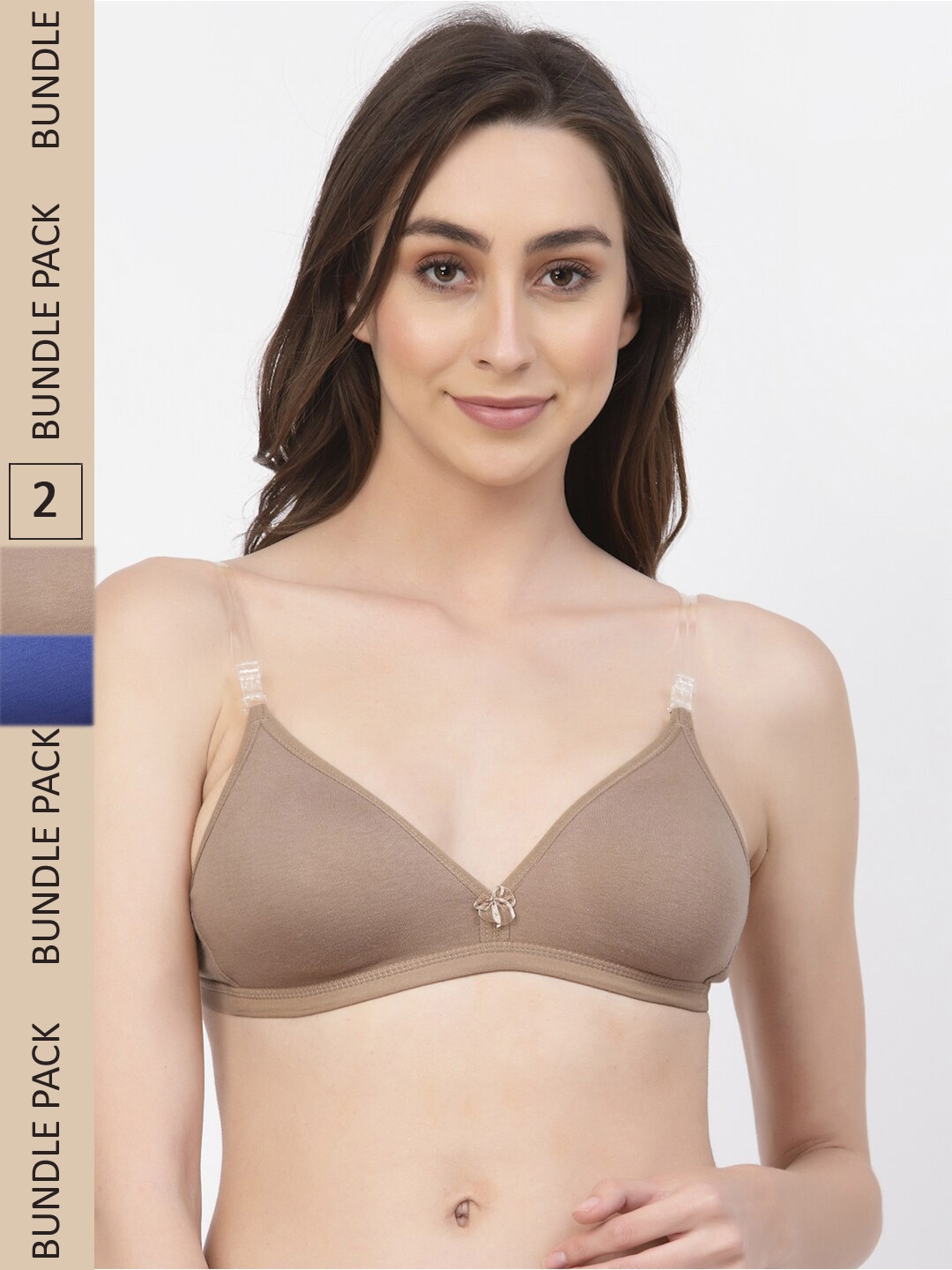

Floret Pack Of 2 Non Padded Non Wired Seamless Bra, Nude