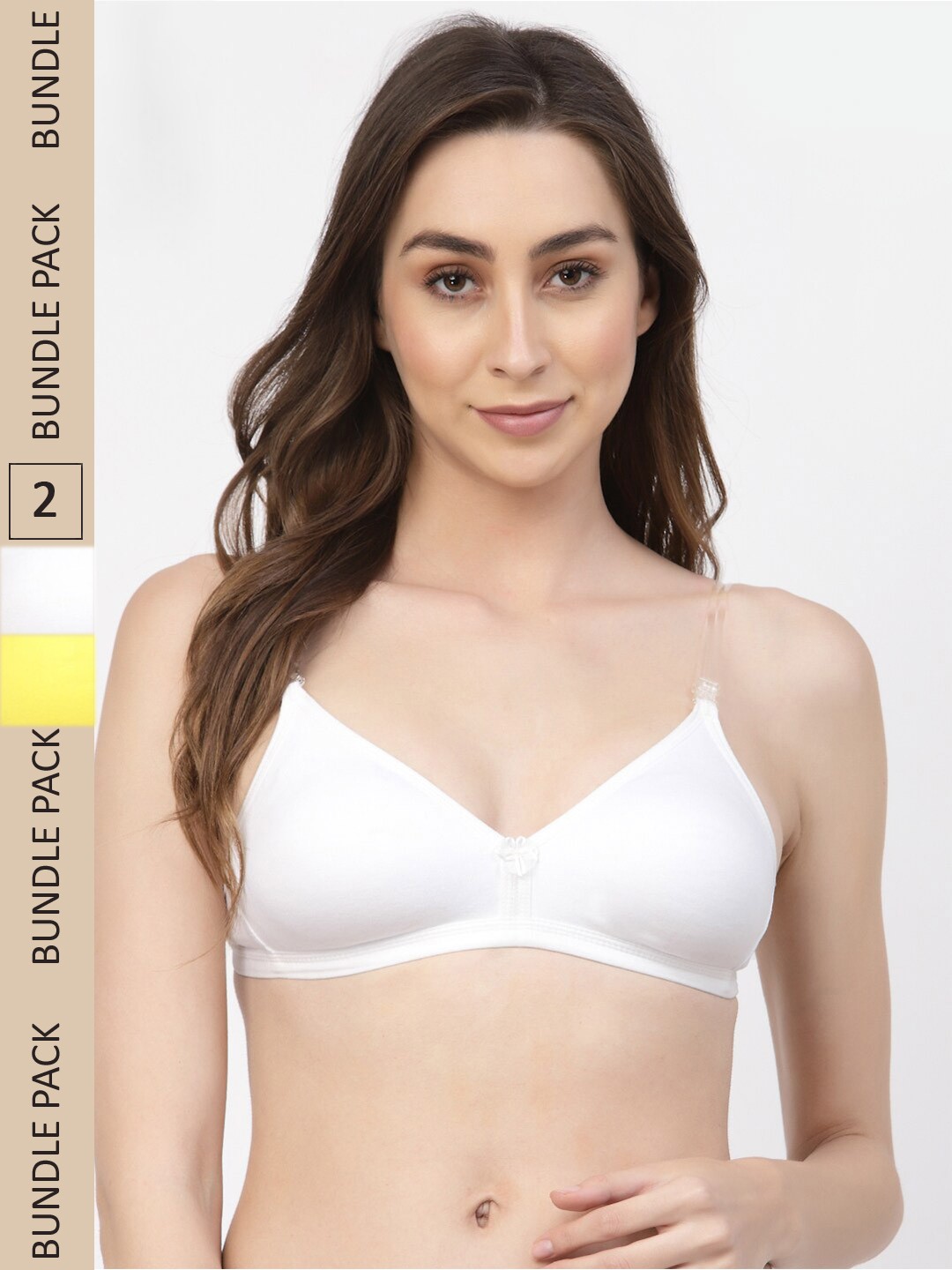 

Floret Pack Of 2 Non Padded Non Wired Seamless Bra, White